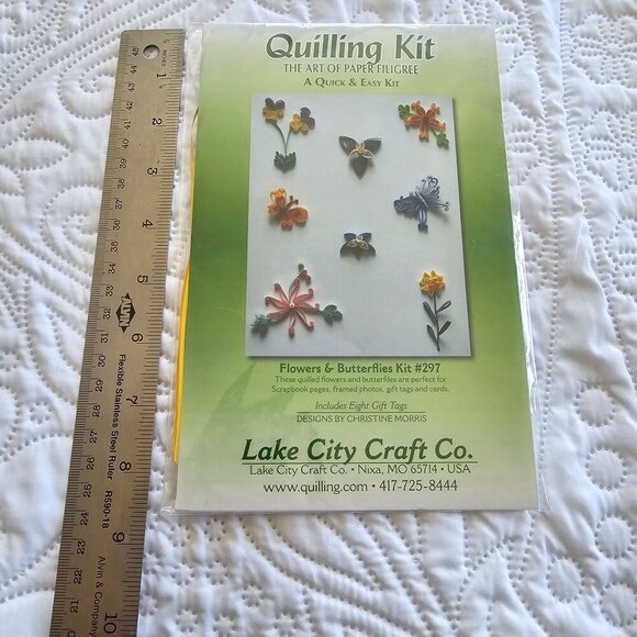 Flowers & Butterflies Quilling Kit #297 By Lake City Craft Co. New, Sealed - Picture 8 of 9